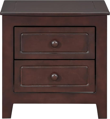 Harper & Bright Designs 3 Pieces Bedroom Sets, Full Size Wood Platform Bed Frame with 2 Nightstands, Retro Design, Farmhouse Bedroom Furnture Set, Easy to Assemble (Walnut)