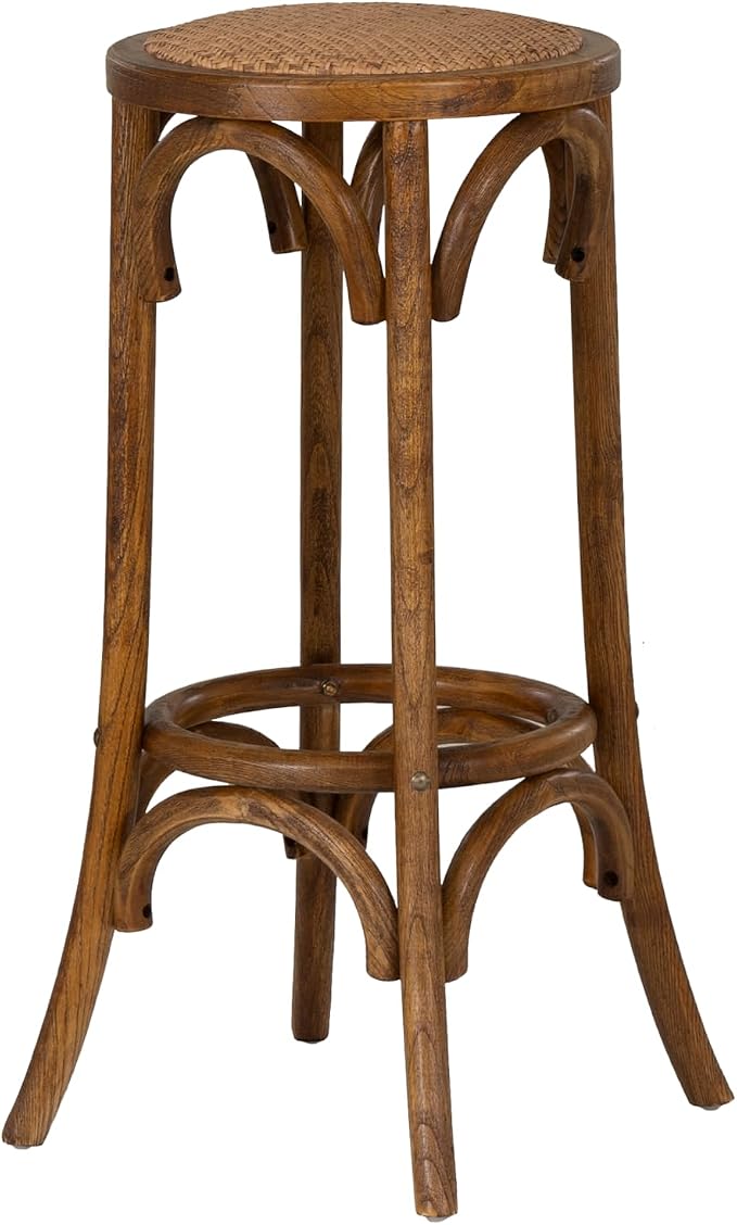 Linon Home Décor Tampa Walnut Backless Bar Stool,