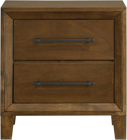 New Classic Furniture Ballard 5-Piece Wood Cal King Bedroom Set with 2-Nightstands, Walnut Brown