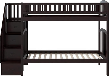 AFI, Westbrook Staircase Bunk Bed Twin Over Twin, Espresso