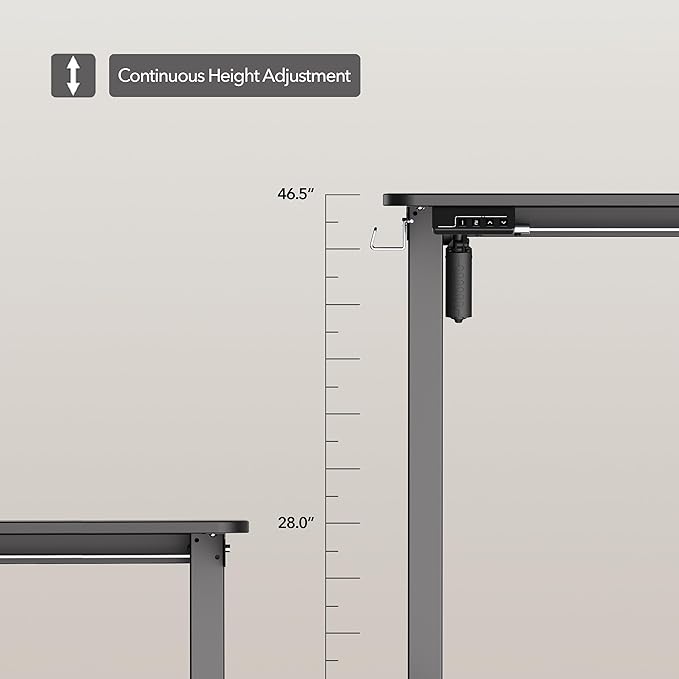 LongKe Electric Standing Desk Adjustable Height, 55x24 Inches Sit Stand up Desktop for Home Office, Ergonomic Rising Computer Table with Memory Preset, Black