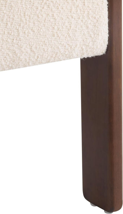 Christopher Knight Home Nettie Modern Accent Chair for Living Room, Boucle Fabric Single Lounge Sofa Chair with Wooden Frame, Comfy Reading Chair for Bedroom, Lounge Armchair with Soft Cushion, Beige
