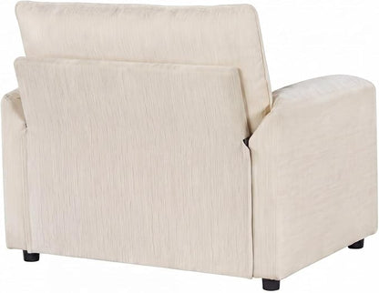 Oversized Accent Chair, 41 inch Modern Armchair for Living Room, Wide Reading Chair w/Deep Seat Springs Cushion, Padded Arms, Chenille Single Sofa Chair for Bedroom, Apartment, Beige