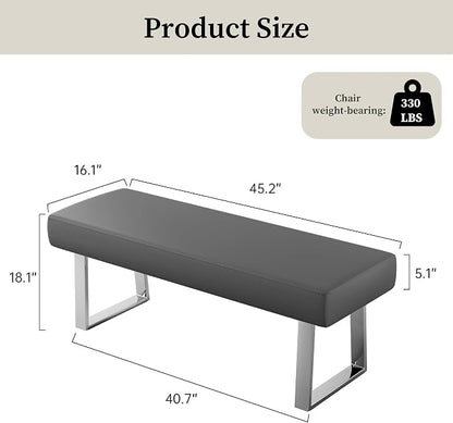 JIEXI Bedroom Bench Bed end upholstered Bench Indoor Corner Small Bench, with Metal Legs,for Kitchen entryway Dining Room and Living Room Window, Plant Bench, Footstool