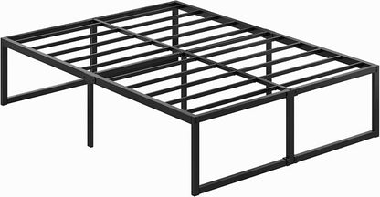 Lutown-Teen 18 Inch Queen Bed Frame with Heavy Duty Steel Slat Support | Metal Queen Size Platform Bed Frame No Box Spring Needed, Easy Assembly, Black