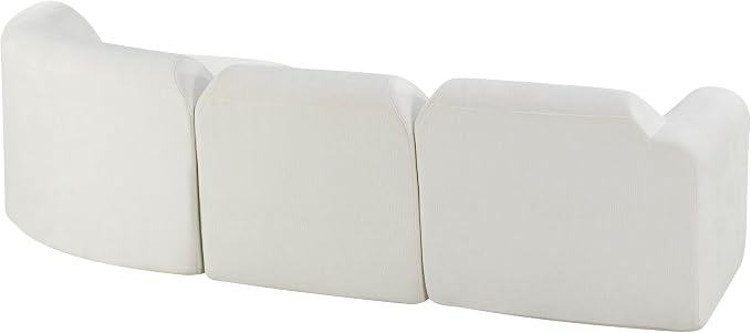 Merax Modern Curved Sectional Sofa with Ottoman, Couch 4-Piece Set High-Density Compressed Sponge, Fully Assembled, Right Hand Facing, Plush Deep Seat for Living Room, Lounge, Apartment, Beige
