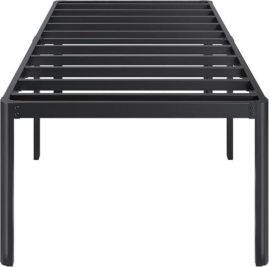 Lutown-Teen 22 Inch High Twin Bed Frames with Rounded Corner Legs, Heavy Duty Metal Twin Platform Bed Frame with Steel Slats Support, No Box Spring Needed, Noise Free, Easy Assembly