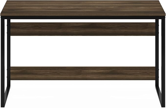 Furinno Moretti Desk, 52 Wide Metal Frame Gaming Desk, Rectangular Computer Desk, Writing Desk, Office Desk for Home Office, Study Room, Dorm, Bedroom, Brown Walnut