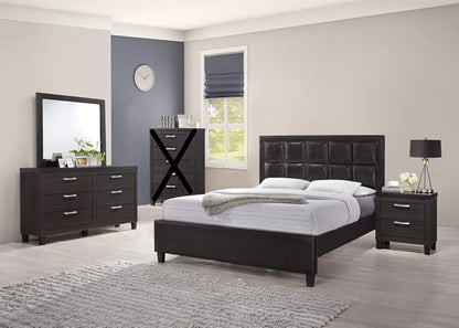 GTU Furniture Contemporary Styling Espresso 4Pc Queen Bedroom Set(Q/D/M/N)