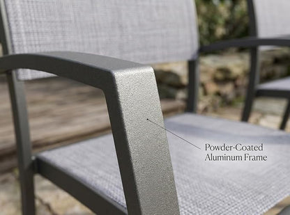 Amazonia Franklin 4-Piece Aluminum Stackable Patio Dining Chairs | Ideal for Outdoors and Indoors