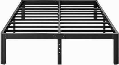 12 Inch High Platform Metal Queen Size Bed Frame, Queen Bed Frame no Box Spring Needed, Easy Assembly, Heavy Duty, Noise Free, Black