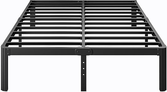 12 Inch High Platform Metal Queen Size Bed Frame, Queen Bed Frame no Box Spring Needed, Easy Assembly, Heavy Duty, Noise Free, Black
