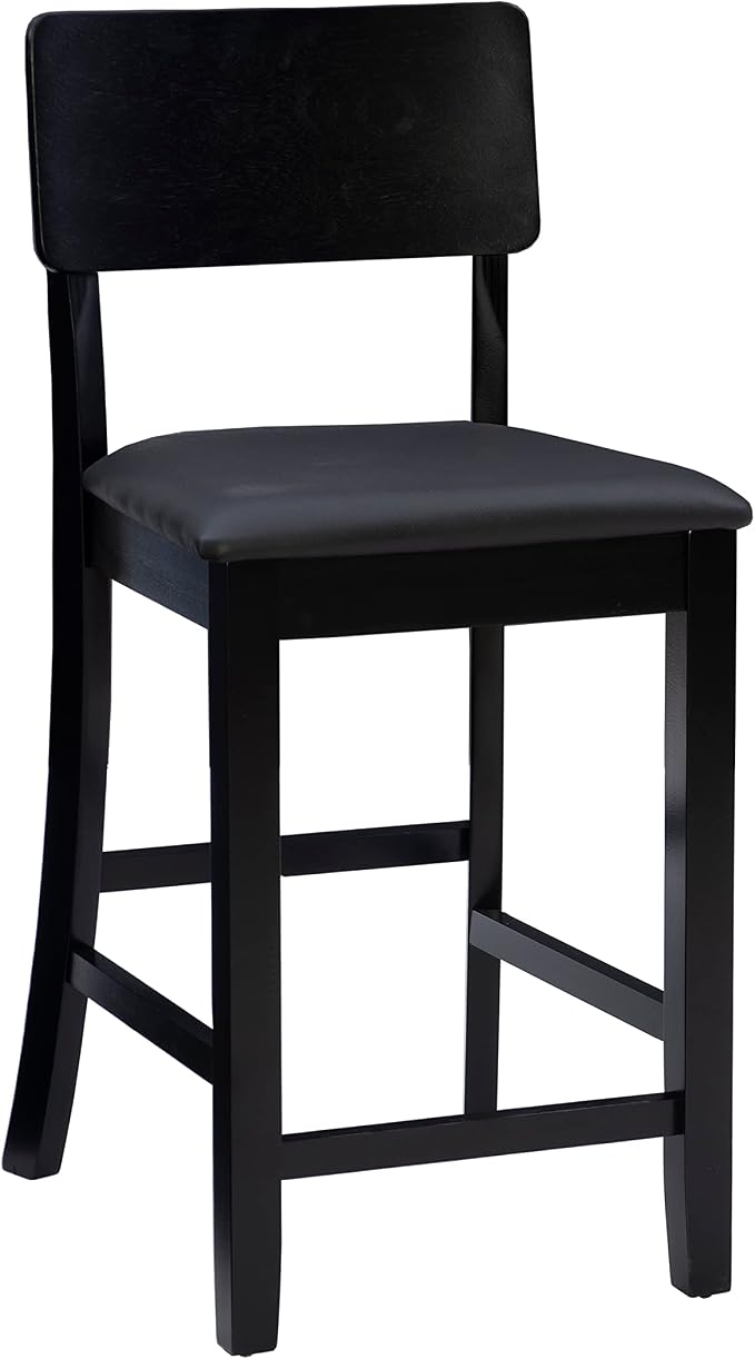 Linon Home Dcor Linon Torino Contemporary Counter Stool, 17"w x 20"d x 37"h, Black