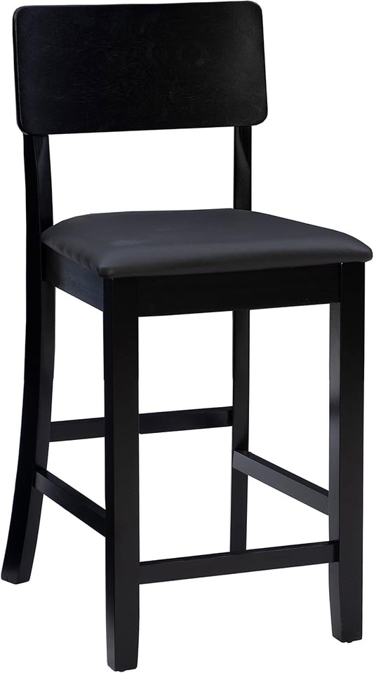Linon Home Dcor Linon Torino Contemporary Counter Stool, 17"w x 20"d x 37"h, Black