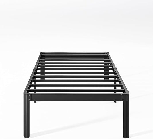 14 Inch High Platform Twin XL Bed Frames No Box Spring Needed, Metal Twin XL Bed Frame, Noise Free, Easy Assembly, Heavy Duty, Black