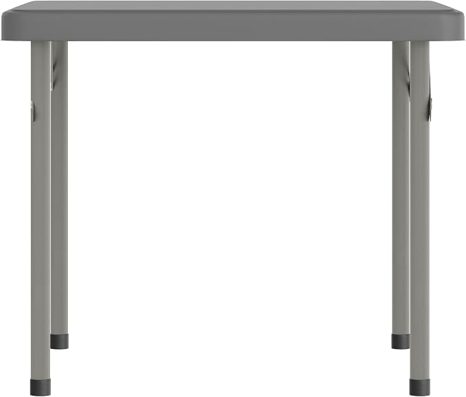 Flash Furniture Paige 24x24 Kids Folding Table with Locking Legs, Commercial Grade Table Recommended for Ages 2-4 in Granite Gray