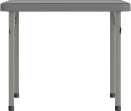 Flash Furniture Paige 24x24 Kids Folding Table with Locking Legs, Commercial Grade Table Recommended for Ages 2-4 in Granite Gray