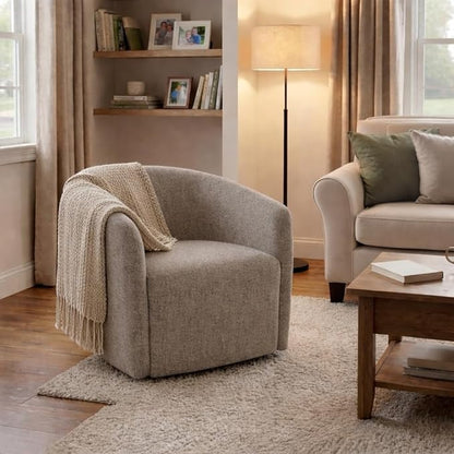 HomePop 360° Swivel Barrel Accent Chair - Midtone Gray Fabric