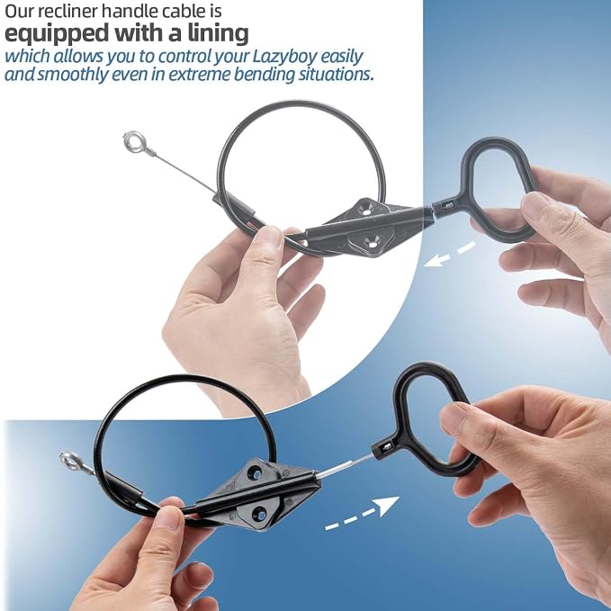 Recliner Pull Handle Replacement Compatible with Lazyboy - D Ring Parachute Style Recliner Release Cable Replacement for Lazy Boy Couch Sofa
