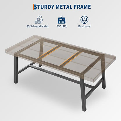 GarveeHome Industrial Dining Table for 4-6 People, 63" Long Large Kitchen Table with Sturdy Metal Frame, Rectangular Counter for Dinner, Kitchen, Dining Room (Grey, 63" Non-extendable)