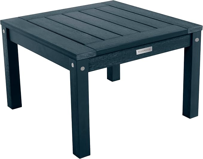 Highwood AD-KITCHGL2-FBE 2 Lehigh Garden Chairs with 1 Square Side Table 3-Piece Set, Federal Blue