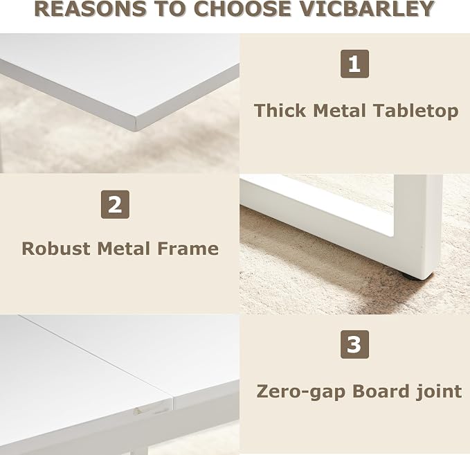 Extendable Dining Table for 4-8 People,70.86''Modern Space-Saving Kitchen Table with Metal Legs,Rectangle Folding Conference Meeting Table for Living Meeting Room Kitchen,White