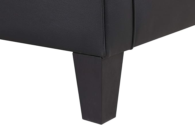 Modern Faux Leather Accent Chair, Upholstered Living Room Armchairs Comfy Single Sofa Chair for Bedroom, Waiting Room-Black