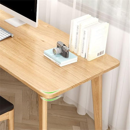 LAKIQ Pine Solid Wood Writing Desk Modern Rectangular Home Office Working Table Desktop Computer Desk Home Writing Table for Small Space-Table Only (Natural,87" L x 20" W x 30" H)