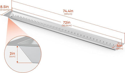 Stanbroil Linear 72" x 6" Drop-in Fire Pit Pan with Jet Burner, Upgrade Natural Gas & Propane Fire Table Insert Kit, High Flame, 175k BTU Max