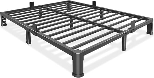Bilily 6 Inch Low Bed Frame Full with Round Corner Legs,3500 LBS Heavy Duty Low Profile Full Size Bed Frame Metal Platform, No Box Spring Needed, Easy Assembly, Noise-Free, Headboard Compatible,Black
