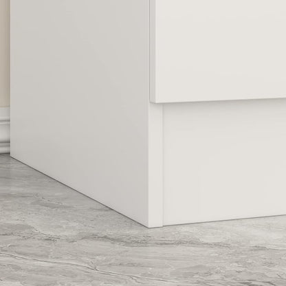 ECACAD Wardrobe Armoire with Mirror, 5-Tier Shelves, 2 Drawers, 2 Hanging Rods and 4 Doors, Wooden Closet Storage Cabinet for Bedroom, White (63”W x 19.7”D x 70.9”H)