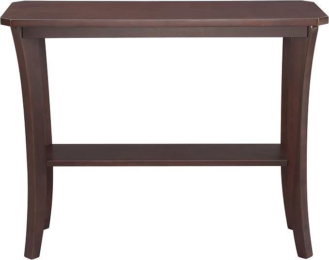 Leick Home Boa Console Table, Solid Wood, Bottom Display Shelf, Narrow Depth, Easy-Assembly, For Living Room/Hallway, Chocolate Cherry, 38.0 in. W x 14.0 in. D x 30.0 in. H, 10332