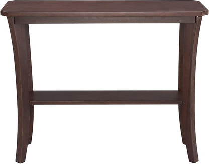 Leick Home Boa Console Table, Solid Wood, Bottom Display Shelf, Narrow Depth, Easy-Assembly, For Living Room/Hallway, Chocolate Cherry, 38.0 in. W x 14.0 in. D x 30.0 in. H, 10332