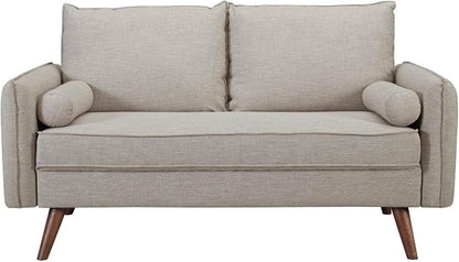 Modway EEI-3091 Revive Contemporary Modern Fabric Upholstered Loveseat In Beige