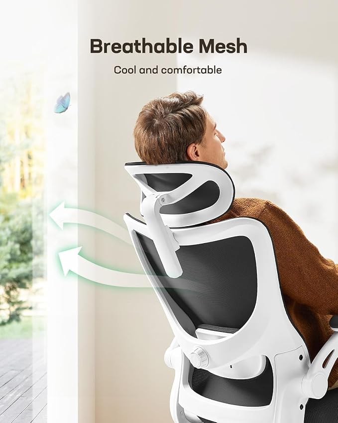 Marsail Ergonomic Office Chair with 3D Armrests, Pack of 2 | Office Desk Chair with High Back Mesh, Adjustable Lumbar Support, Rolling Work Swivel Task Chairs with Wheel, Headrest, home