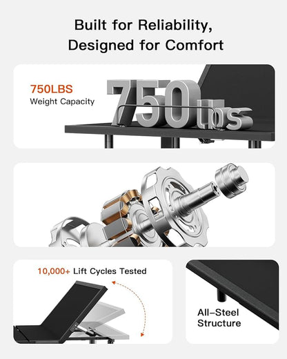 Amada Twin XL Adjustable Bed Frame with Head & Foot Incline & Wireless Remote, Zero Gravity, Electric Base with 4 Leg Height Options, 4 USB Ports and LED Night Light