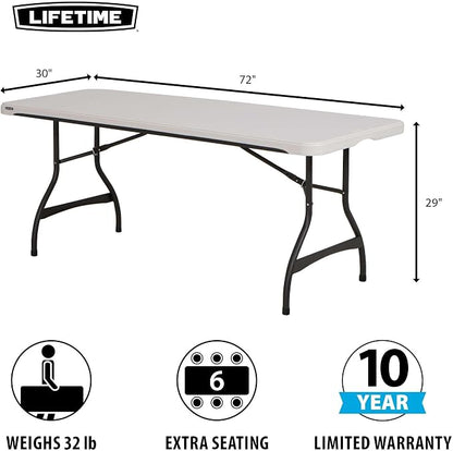 Lifetime 6-Foot Nesting Folding Table, Commercial, Almond