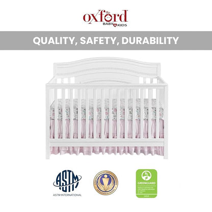 Oxford Baby Briella 4-in-1 Convertible Baby Crib, White, GreenGuard Gold Certified