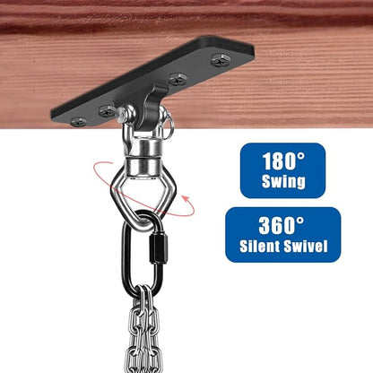 BeneLabel Ceiling Mount Swing Hanger with Bearing 900 LB Capacity Heavy Bag Hanger Stainless Steel Hanging Chair Mount 360° Swing Hardware for Aerial Silks, Punching Bag, Gymnast Ring