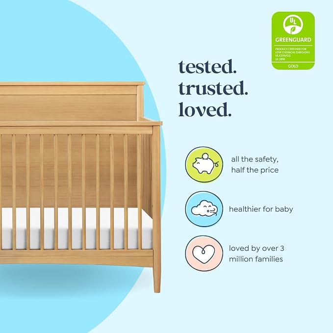 Davinci Frem 4-in-1 Convertible Crib in Honey, GREENGUARD Gold Certified