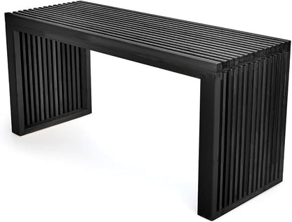 APRTAT Bamboo Dining Bench, 35 inch Farmhouse Decor Indoor Kitchen Table Bench, Entryway Shoe Rack Bench Solid Bamboo Benches for Living Room, Hallway, Bedroom, Bathroom