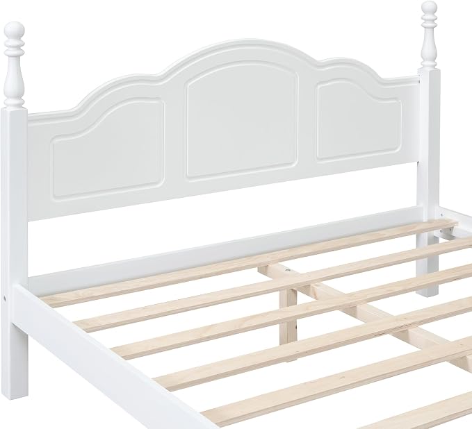 Harper & Bright Designs Bedroom Set Furniture, 3-Pieces Bedroom Sets, Queen Size Wood Platform Bed and 2 Nightstands, White