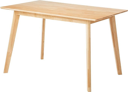 Amazon Basics FSC Certified Sturdy Solid Wood Rectangular Dining Table, Easy Assembly, Kitchen Table, 29.5"D x 47.2"W x 29.5"H, Natural Wood