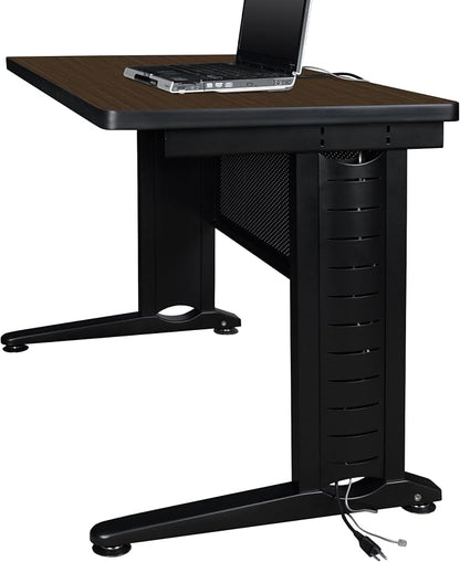 Regency Fusion 60 x 24 in. Training Table – Durable Edge Banding, Vented C-Leg Wire Management for Classroom, Office, and Training Room Workstations (Neo Walnut)