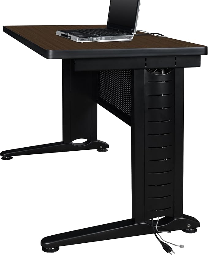 Regency Fusion 66 x 24 in. Training Table – Durable Edge Banding, Vented C-Leg Wire Management for Classroom, Office, and Training Room Workstations (Neo Walnut)