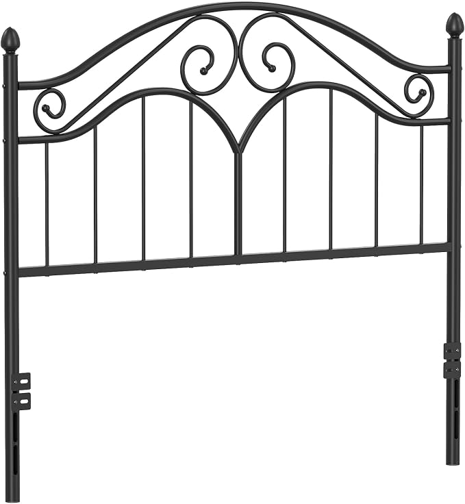 Headboard for Full Size Bed Frame Vintage Platform Bed Metal Headboard Only | Height Adjustable,Sturdy and Stable,Easy Assembly,Black