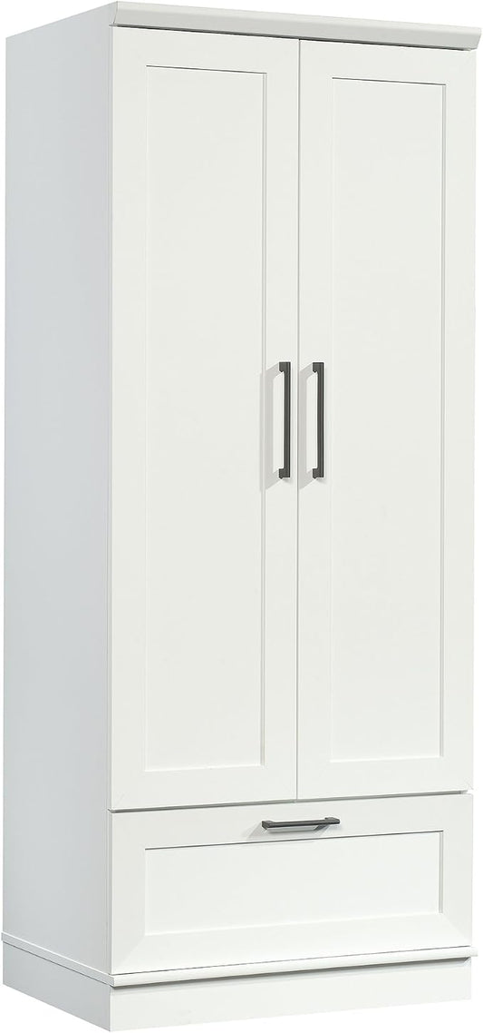 Sauder HomePlus Wardrobe/Storage Cabinet, Spacious Hidden Storage, Wardrobe Armoire, 29.1x20.9x71.2 - Soft White Finish