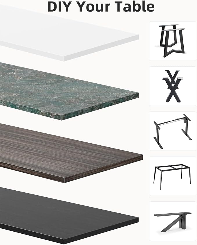 Universal 36 x 24 One-Piece Solid Wood Table Top, 1" Thick Desktop for Stand Up Height Adjustable Desk Frames, Home Office Tabletop, Countertop DIY