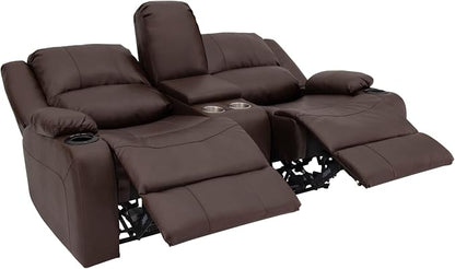 RecPro Charles RV Double Recliner Sofa | 70" | Mahogany