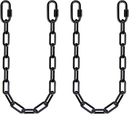 2Pcs 20" Heavy Duty Hanging Chains with Hooks Swing Extension Chain Black | 1000LB Capacity Coated Hammock Extension Chain for Swing, Hanging Chair, Hammock Stand, Swing Chair, Punching Bags, Heavy Bag